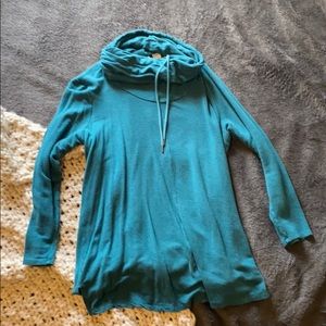 Blue turtle neck sweatshirt